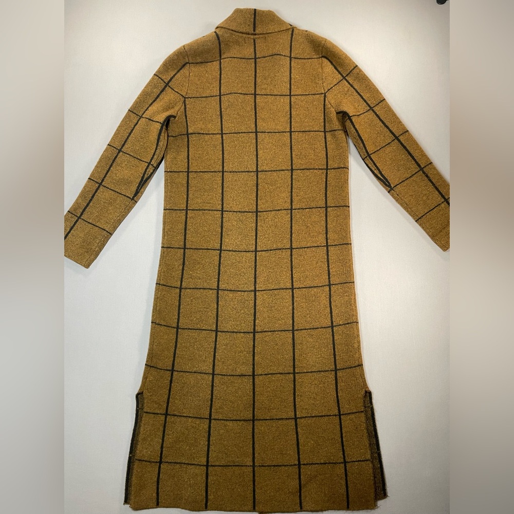 John + Jenn Long Button-Front Sweater Jacket/Coat, Windowpane - Womens Small - Picture 11 of 16